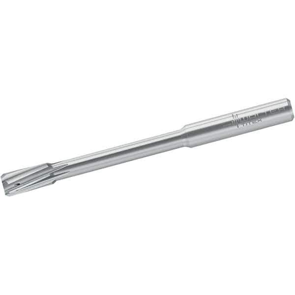 Walter-Titex - 9mm Solid Carbide 6 Flute Chucking Reamer - Spiral Flute, 10mm Straight Shank, 20mm Flute Length, 100mm OAL - Eagle Tool & Supply