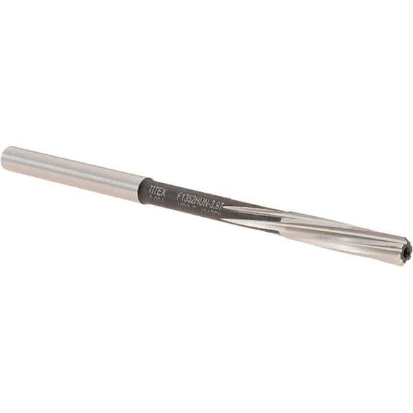 Walter-Titex - 3.97mm Cobalt 6 Flute Chucking Reamer - Spiral Flute, 4mm Straight Shank, 19mm Flute Length, 75mm OAL - Eagle Tool & Supply