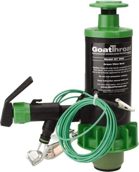 GoatThroat Pumps - 3/8" Outlet, 4 GPM, Polypropylene Hand Operated Transfer Pump - 56" OAL, For up to 55 Gal Drums, For Class I & II Flammable & Combustible Liquids - Eagle Tool & Supply