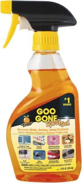 Goo Gone - 12 oz Spray Bottle Adhesive Remover - Removes Adhesives, Gum, Tar, Crayon, Scuff Marks, Wax, Sap - Eagle Tool & Supply
