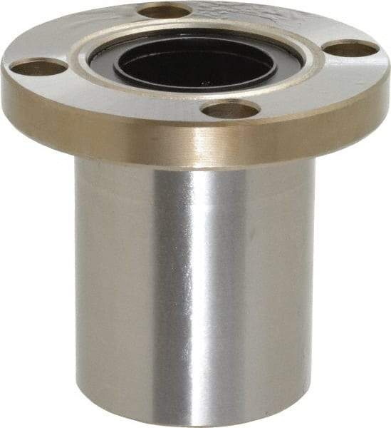 Value Collection - 1" ID, Round Flanged Single Linear Bearing - 1-9/16" OD - Eagle Tool & Supply