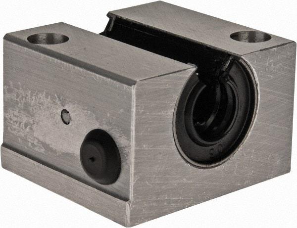 Thomson Industries - 12mm Inside Diam, 750 Lbs. Dynamic Capacity, Open Single Pillow Block Linear Bearing - 28mm Overall Height x 43" Overall Width, 23mm Btw Mount Hole Centers - Eagle Tool & Supply