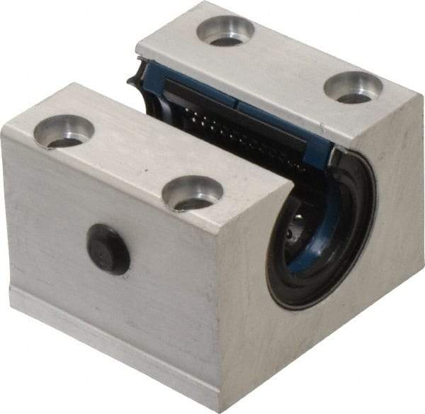 Thomson Industries - 20mm Inside Diam, 4,000 Lbs. Dynamic Capacity, Open Single Pillow Block Linear Bearing - 42mm Overall Height x 60" Overall Width, 32mm Btw Mount Hole Centers - Eagle Tool & Supply