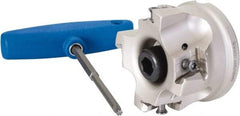 Iscar - 4 Inserts, 2-1/2" Cut Diam, 1" Arbor Diam, 0.63" Max Depth of Cut, Indexable Square-Shoulder Face Mill - 0/90° Lead Angle, 1-3/4" High, T490 LN.T 1607 Insert Compatibility, Through Coolant, Series Helitang - Eagle Tool & Supply
