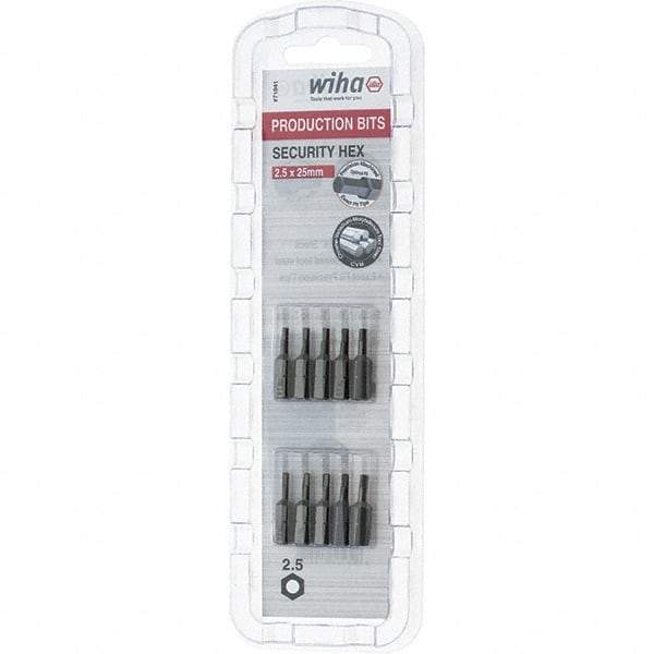 Wiha - 2mm Hex Screwdriver Bit - 1/4" Drive, 1" OAL - Eagle Tool & Supply