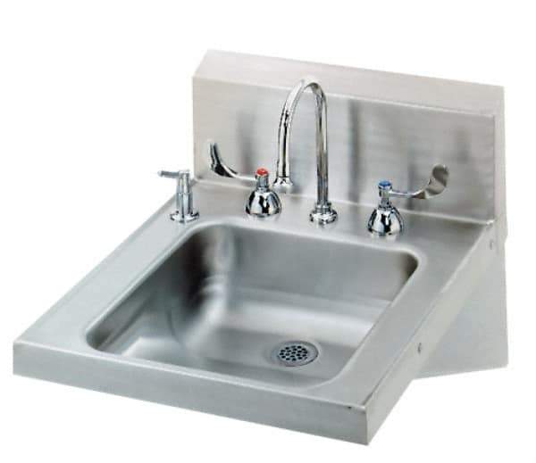Eagle MHC - 14" Long x 16" Wide Inside, 1 Compartment, Grade 304 Stainless Steel Stainless Steel ADA Lavatory Sink-Wall Mount - 18 Gauge, 24-1/8" Long x 19" Wide Outside, 6" Deep - Eagle Tool & Supply
