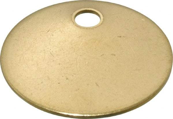 C.H. Hanson - 1-1/4 Inch Diameter, Round, Brass Blank Metal Tag - Blank, 50 Pieces - Eagle Tool & Supply