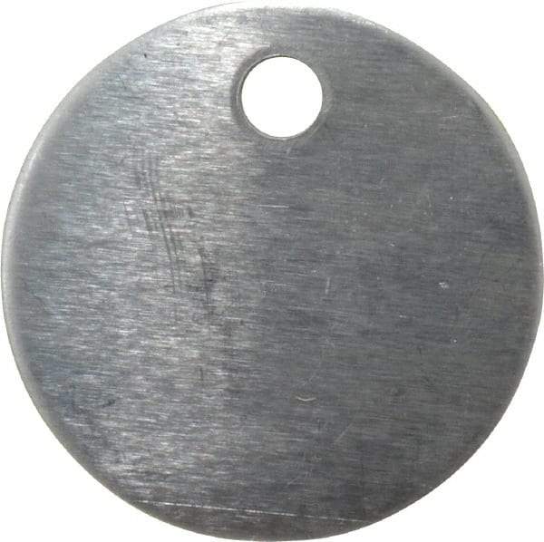 C.H. Hanson - 1-1/4 Inch Diameter, Round, Aluminum Blank Metal Tag - Blank, 50 Pieces - Eagle Tool & Supply
