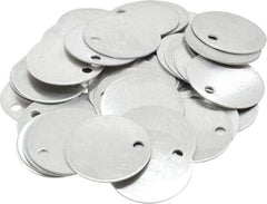 C.H. Hanson - 1-1/2 Inch Diameter, Round, Aluminum Blank Metal Tag - Blank, 50 Pieces - Eagle Tool & Supply