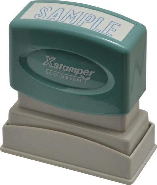 Value Collection - Sample, Blue Pre-Inked Stamp - 1/2 Inch Wide x 1-5/8 Inch Long - Eagle Tool & Supply