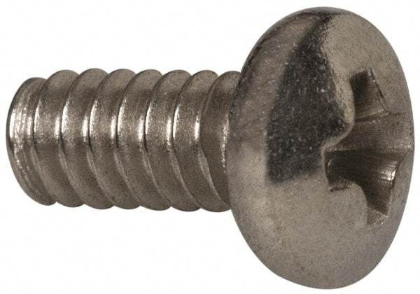 Value Collection - #4-40 UNC, 1/4" Length Under Head Phillips Drive Machine Screw - Pan Head, Grade 316 Stainless Steel, Uncoated, Without Washer - Eagle Tool & Supply
