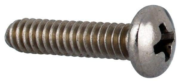 Value Collection - #4-40 UNC, 1/2" Length Under Head Phillips Drive Machine Screw - Pan Head, Grade 316 Stainless Steel, Uncoated, Without Washer - Eagle Tool & Supply