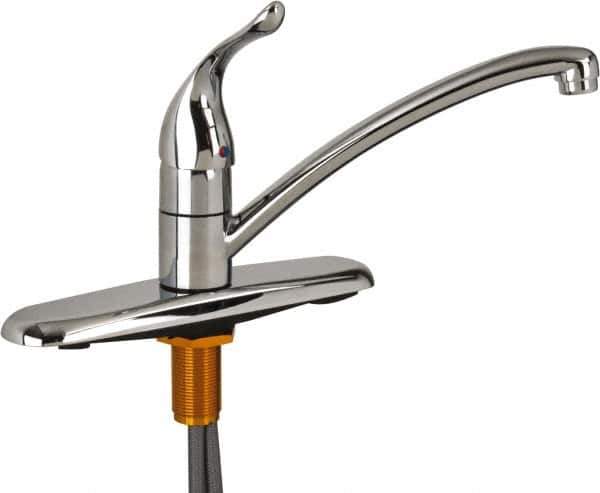 Moen - Deck Plate Mount, Kitchen Faucet without Spray - One Handle, Lever Handle, Standard Spout - Eagle Tool & Supply