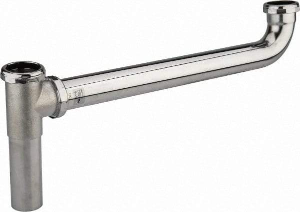 Federal Process - 1-1/2 Outside Diameter, 17 Gauge, Two Sink Traps with End Outlet - 16 Inch Long, Brass - Eagle Tool & Supply