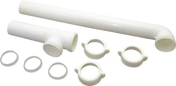 Federal Process - 1-1/2 Outside Diameter, Two Sink Traps with End Outlet - 16 Inch Long, White, Polypropylene - Eagle Tool & Supply