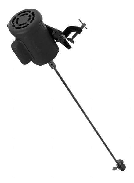 Made in USA - 80 psi Air Pressure, 25 to 1,000 Gallon Mixing Capacity, 1/2 hp, C-Clamp, Air Powered Mixer - 1/4 Inch Inlet, 48 Inch Long Shaft, 316 Stainless Steel Shaft, 60 to 2,000 RPM, Compatible with Drum Container - Eagle Tool & Supply