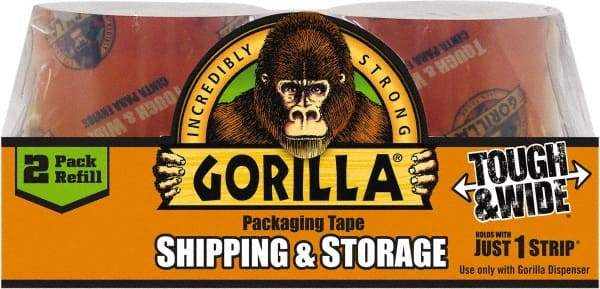 Gorilla Tape - 2-7/8" x 30 Yd Clear Acrylic Adhesive Packaging Tape - BOPP Film Backing, 3.4 mil Thick, 44 Lb Tensile Strength - Eagle Tool & Supply