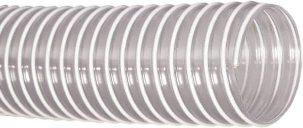 Flexaust - 2" ID, 29 Hg Vac Rating, 30 psi, PVC Vacuum & Duct Hose - 50' Long, Clear, 2.42" Bend Radius, 20 to 160°F - Eagle Tool & Supply