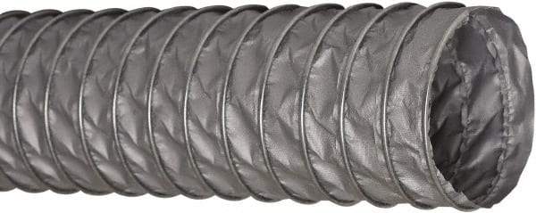 Flexaust - 7" ID, 5.5 Hg Vac Rating, 6.5 psi, Fiberglass Vacuum & Duct Hose - 25' Long, Silver, 5" Bend Radius, -65 to 550°F - Eagle Tool & Supply