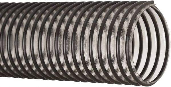 Flexaust - 2" ID, 27 Hg Vac Rating, 28 psi, PVC Vacuum & Duct Hose - 25' Long, Clear/Black, 2.2" Bend Radius, 20 to 160°F - Eagle Tool & Supply