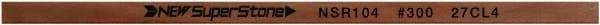 Value Collection - Flat Ceramic Finishing Stick - 100mm Long x 2mm Wide x 4mm Thick, 300 Grit - Eagle Tool & Supply