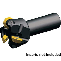 Kennametal - 3 Inserts, 32mm Cut Diam, 20mm Arbor Diam, 3.51mm Max Depth of Cut, Indexable Square-Shoulder Face Mill - 45° Lead Angle, 76mm High, OF.T06L5AF.N. Insert Compatibility, Through Coolant, Series KSOM Mini - Eagle Tool & Supply