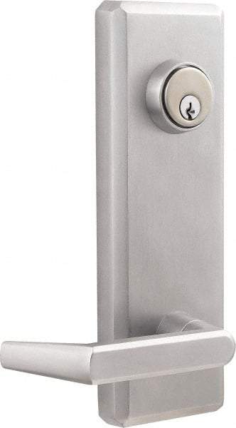 Precision - 10" OAL Nonhanded Flatbar - 32 to 36" Door Width, Satin Chrome Finish, Grade 1, Stanley Commercial Hardware - Eagle Tool & Supply