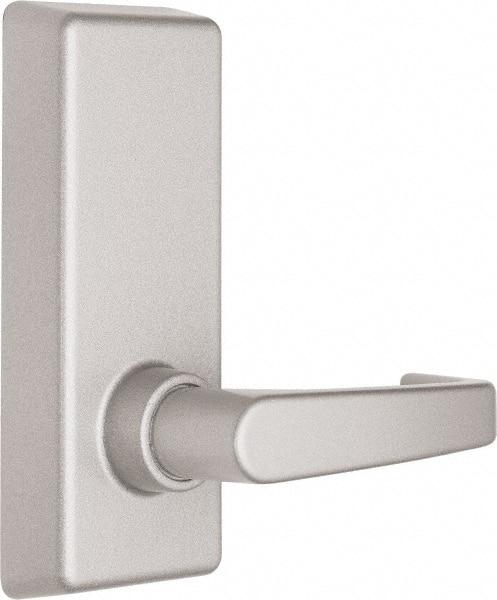 Precision - 7" OAL Reversible Unrated Flatbar - 32 to 36" Door Width, Painted Aluminum Finish, Grade 1, Reliant Series - Eagle Tool & Supply