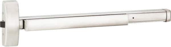 Precision - 36" OAL Right Hand Reverse Fire Rated Flatbar - 32 to 36" Door Width, Satin Stainless Steel Finish, Grade 1, Apex Series - Eagle Tool & Supply