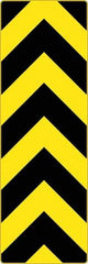 NMC - "Chevron", 12" Wide x 36" High, Aluminum Warning & Safety Reminder Signs - 0.08" Thick, Black on Yellow, High Intensity Reflectivity, Rectangle, Post Mount - Eagle Tool & Supply