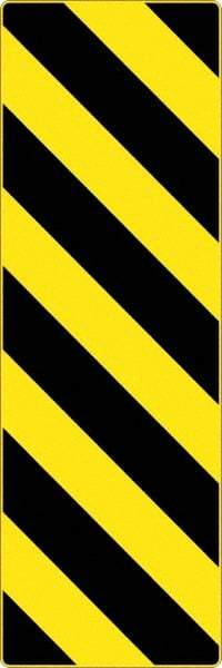 NMC - "Chevron", 12" Wide x 36" High, Aluminum Warning & Safety Reminder Signs - 0.08" Thick, Black on Yellow, High Intensity Reflectivity, Rectangle, Post Mount - Eagle Tool & Supply