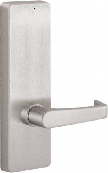 Stanley - 10" OAL Reversible Unrated Flatbar - 32 to 36" Door Width, Satin Stainless Steel Finish, Grade 1, 2100 Series - Eagle Tool & Supply