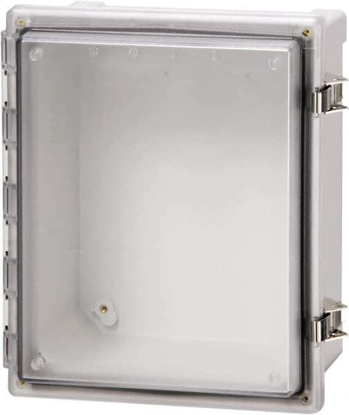 Fibox - Polycarbonate Standard Enclosure Hinge Cover - NEMA 4, 4X, 6, 6P, 12, 13, 8" Wide x 10" High x 4" Deep, Impact, Moisture & Corrosion Resistant, Dirt-tight & Dust-tight - Eagle Tool & Supply