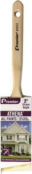 Premier Paint Roller - 2-1/2" Angled Polyester/Natural Angular Brush - 2" Bristle Length, 7" Wood Sash Handle - Eagle Tool & Supply