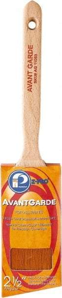 Premier Paint Roller - 2-1/2" Oval/Angle Polyester Sash Brush - 3" Bristle Length, 7" Wood Sash Handle - Eagle Tool & Supply
