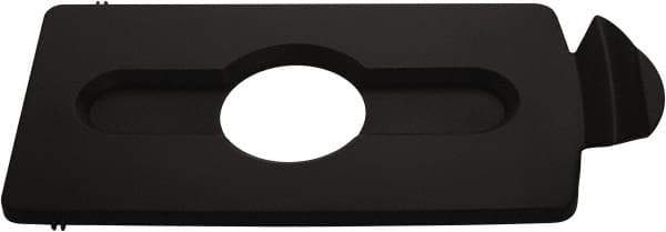 Rubbermaid - Rectangle Lid for Use with 23 Gal Rectangular Recycle Containers - Black, Polypropylene, For Slim Jim Trash Cans - Eagle Tool & Supply