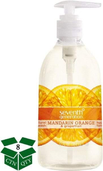 Seventh Generation - 12 oz Pump Bottle Liquid Soap - Clear, Mandarin Orange & Grapefruit Scent - Eagle Tool & Supply