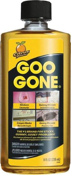 Goo Gone - 8 oz Bottle Adhesive Remover - Removes Adhesives, Gum, Tar, Crayon, Scuff Marks, Wax, Sap - Eagle Tool & Supply