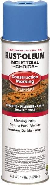 Rust-Oleum - 17 fl oz Blue Paint & Primer - 400' Coverage at 1" Wide, Solvent Base Formula, >500 gL VOC - Eagle Tool & Supply