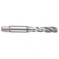 1-12 2B 4-Flute Cobalt Green Ring Semi-Bottoming 40 degree Spiral Flute Tap-Bright - Eagle Tool & Supply