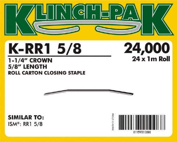 Klinch-Pak - 5/8" Long x 1-1/4" Wide, 0 Gauge Wide Crown Construction Staple - Steel, Copper Finish, Chisel Point - Eagle Tool & Supply