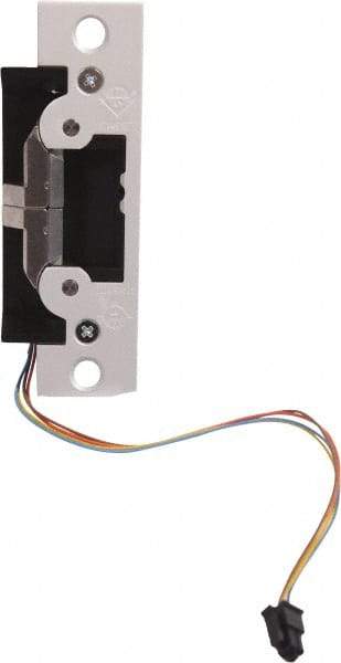 Adams Rite - 3.38" Long x 1" Wide, Clear Anodized Finish, Electric Door Strike - Field Selectable 12, 16, or 24 VAC/DC, VAC/VDC Power, Zinc Alloy - Eagle Tool & Supply