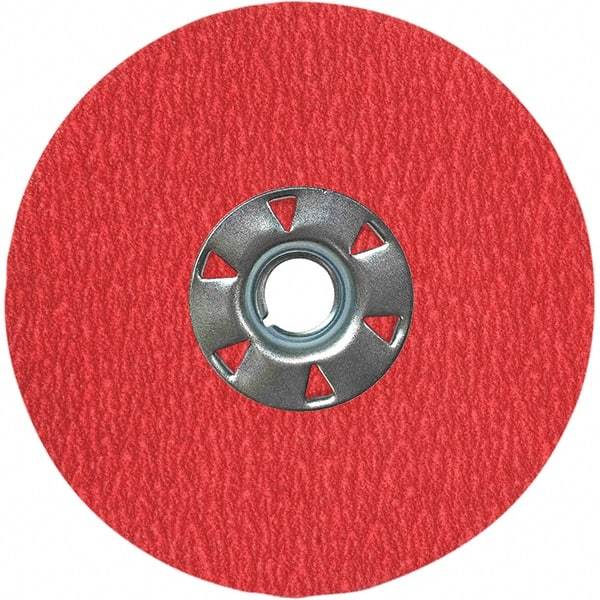 VSM - 4-1/2" Diam 7/8" Hole 24 Grit Fiber Disc - Very Coarse Grade, Ceramic, 13,000 Max RPM, Series XF870 - Eagle Tool & Supply