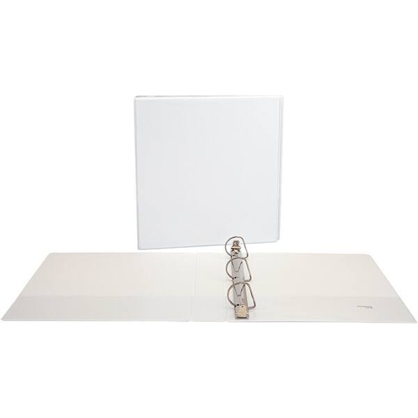 Universal One - 375 Sheet Capacity, 8-1/2 x 11", View Ring Binder - Polypropylene, White - Eagle Tool & Supply