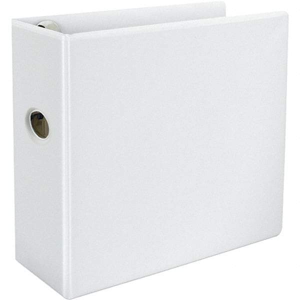 Universal One - 1,050 Sheet Capacity, 8-1/2 x 11", View Ring Binder - Polypropylene, White - Eagle Tool & Supply