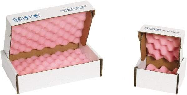 Made in USA - 9" Long x 6" Wide, Antistatic Foam Shippers - Pink & White, Standard Grade - Eagle Tool & Supply