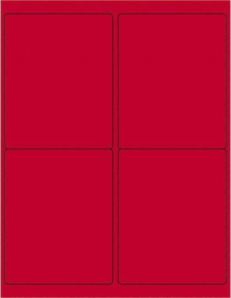 Tape Logic - 5" Long, Fluorescent Red Paper Laser Label - For Laser Printers - Eagle Tool & Supply
