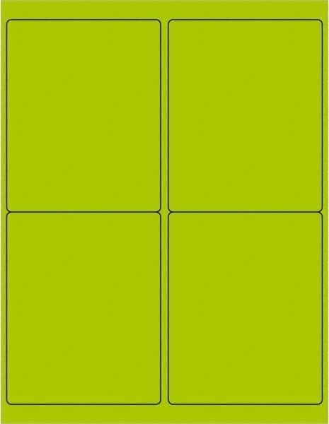 Tape Logic - 5" Long, Fluorescent Green Paper Laser Label - For Laser Printers - Eagle Tool & Supply