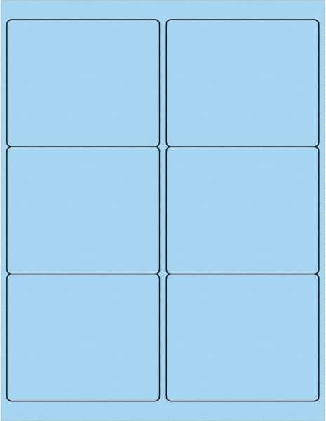 Tape Logic - 4" Long, Pastel Blue Paper Laser Label - For Laser Printers - Eagle Tool & Supply