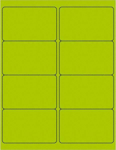 Tape Logic - 4" Long, Fluorescent Green Paper Laser Label - For Laser Printers - Eagle Tool & Supply